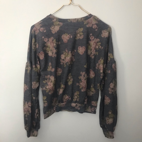 NWT Gypsies & Moondust Floral Puffed Sleeved Top - Picture 6 of 7